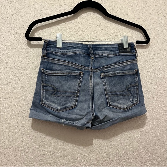 American Eagle Next Level Stretch Hi Rise Shortie Jean Shorts Womens Size 4 - Picture 4 of 11